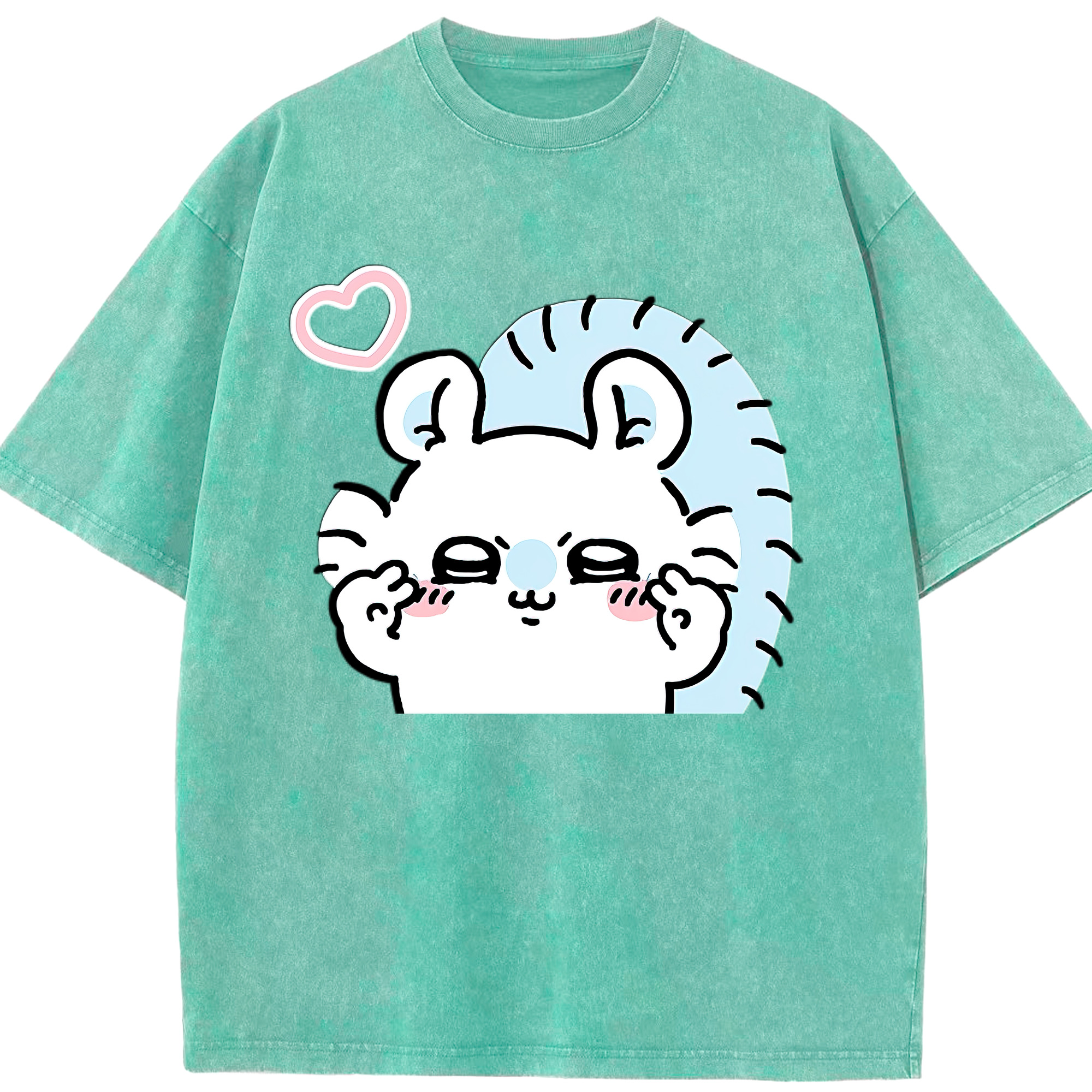 （画像用） ちいかわ モモンガ Chii-kawa Momonga 綿100% ヴィンテージ風 半袖Tシャツ（フロントプリント）